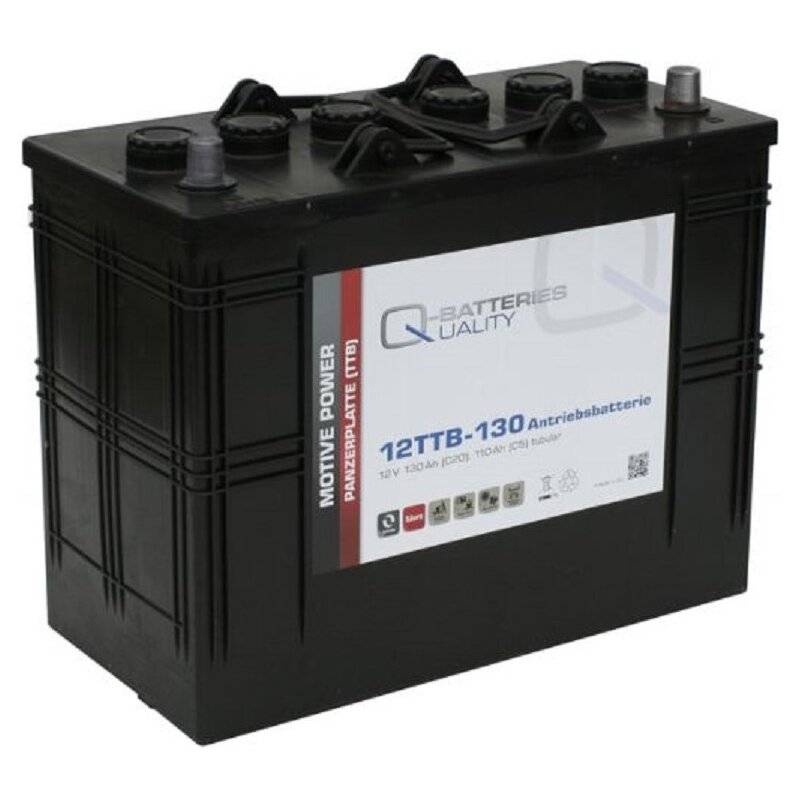 Q-Batteries 12TTB-130 12V 130Ah (C20) geschlossene Blockbatterie, positive Röhrchenplatte von Q-Batteries