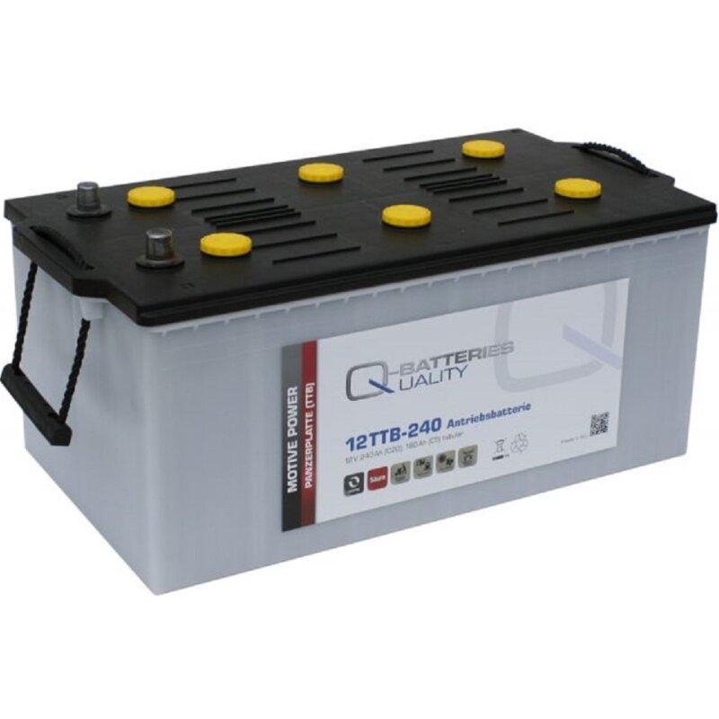 Q-Batteries 12TTB-240 12V 240Ah (C20) Blockbatterie, positive Röhrchenplatte von Q-Batteries