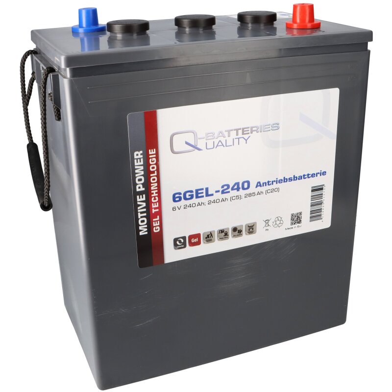 Q-Batteries 6GEL-240 Antriebsbatterie 6V 240Ah (5h) 292Ah(20h) wartungsfreier Gel-Akku VRLA von Q-Batteries