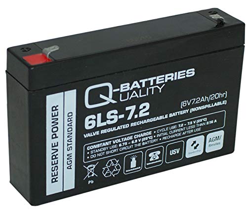 Q-Batteries 6LS-7.2 6V 7,2Ah AGM Batterie von Q-Batteries