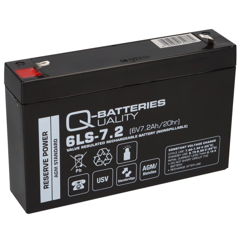 Q-Batteries 6LS-7.2 6V 7,2Ah Blei-Vlies Akku AGM VRLA Q-Batteries 6LS-7.2 6V 7,2Ah Blei-Vlies Akku AGM VRLA von Q-Batteries