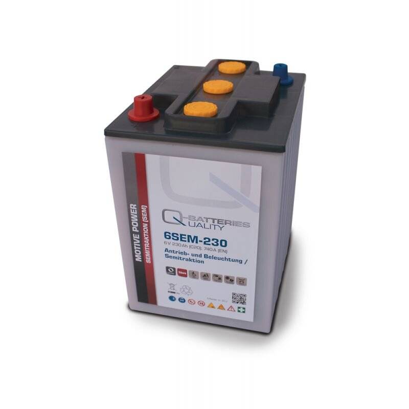 Q-Batteries 6SEM-230 6V 230Ah Semitraktionsbatterie von Q-Batteries