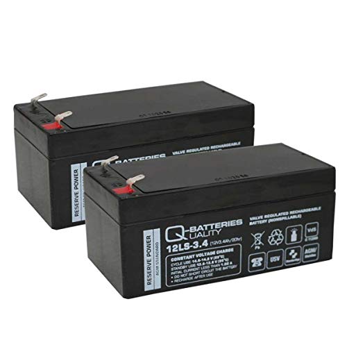 Q-Batteries Ersatzakku für Treppenlifte und Patientenlifter 24V 3,4Ah (2 x 12V) von Q-Batteries