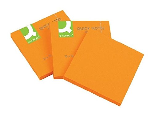 Haftnotizblock neon orange Q-CONNECT KF10517 75x75 mm VE=6(Liefermenge=6) von Q-CONNECT