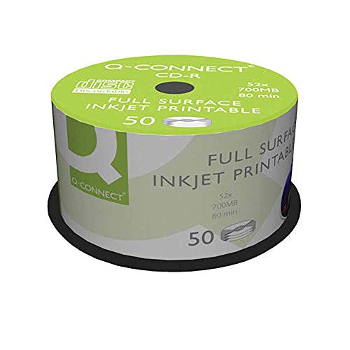 Cd-r q-connect mit 100% bedruckbarer Oberfläche für Inkjet-Kapazität 700 MB Lebensdauer 80 Minuten Geschwindigkeit, 52 x 50 Stück Cd-r q-connect mit 100% bedruckbarer Oberfläche für Inkjet-Kapazität 700 MB Lebensdauer 80 Minuten Geschwindigkeit, 52 x 50 Stück von Q-Connect