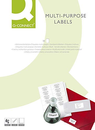 Inkjet+Laser+Kopier-Etiketten - 70,0x36,0 mm, weiß, 2400 Stück/100 von Q-Connect