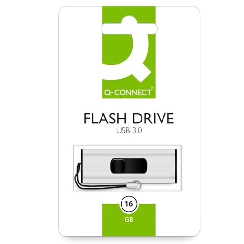 Q-Connect 16 GB USB 3.0 Slider Flash Drive, weiß von Q-Connect