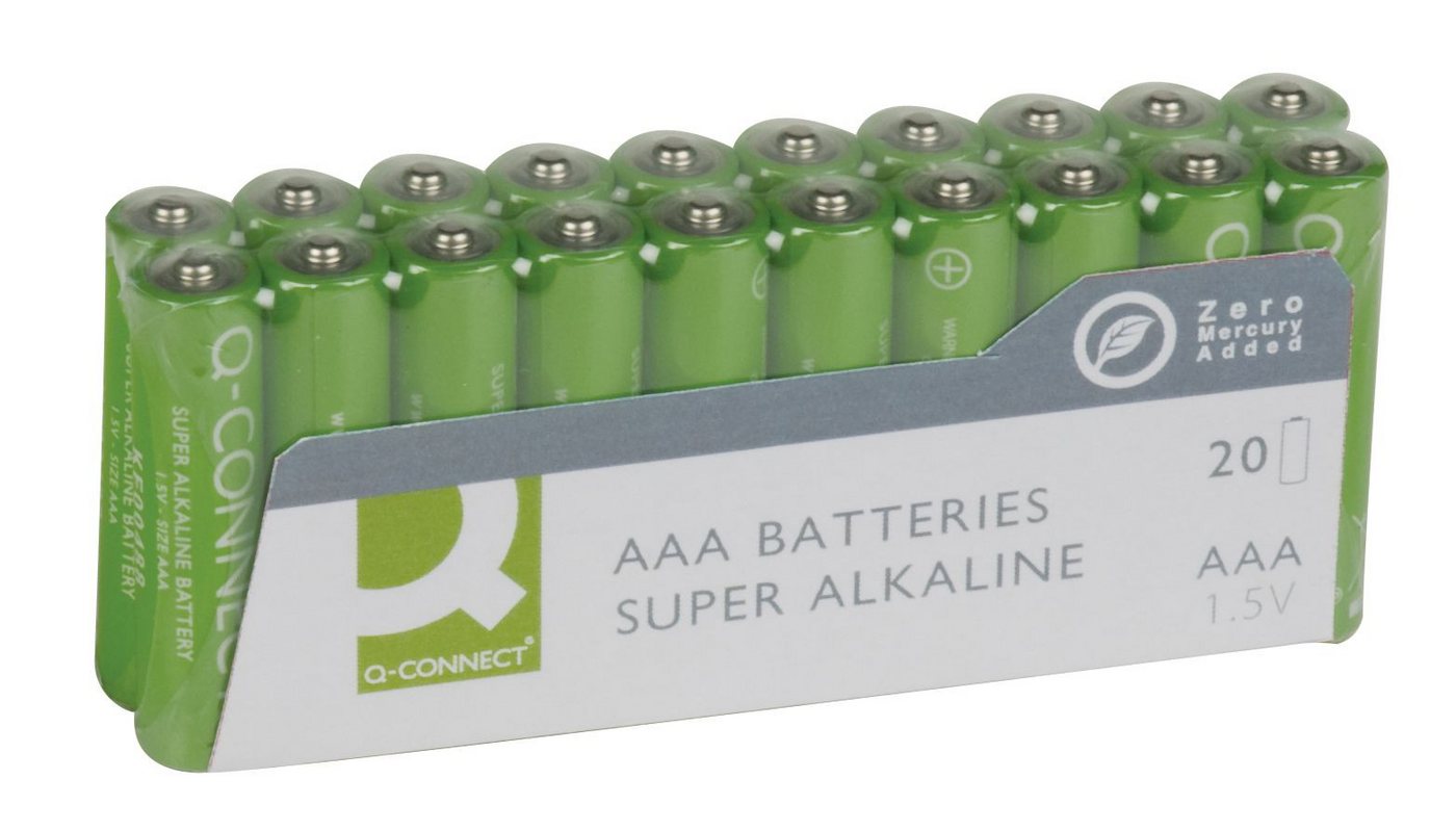 Q-Connect 20er Super Alkaline Batterien - Micro/AAA/LR03/MN2400, 1,5 V Batterie Q-Connect 20er Super Alkaline Batterien - Micro/AAA/LR03/MN2400, 1,5 V Batterie von Q-Connect