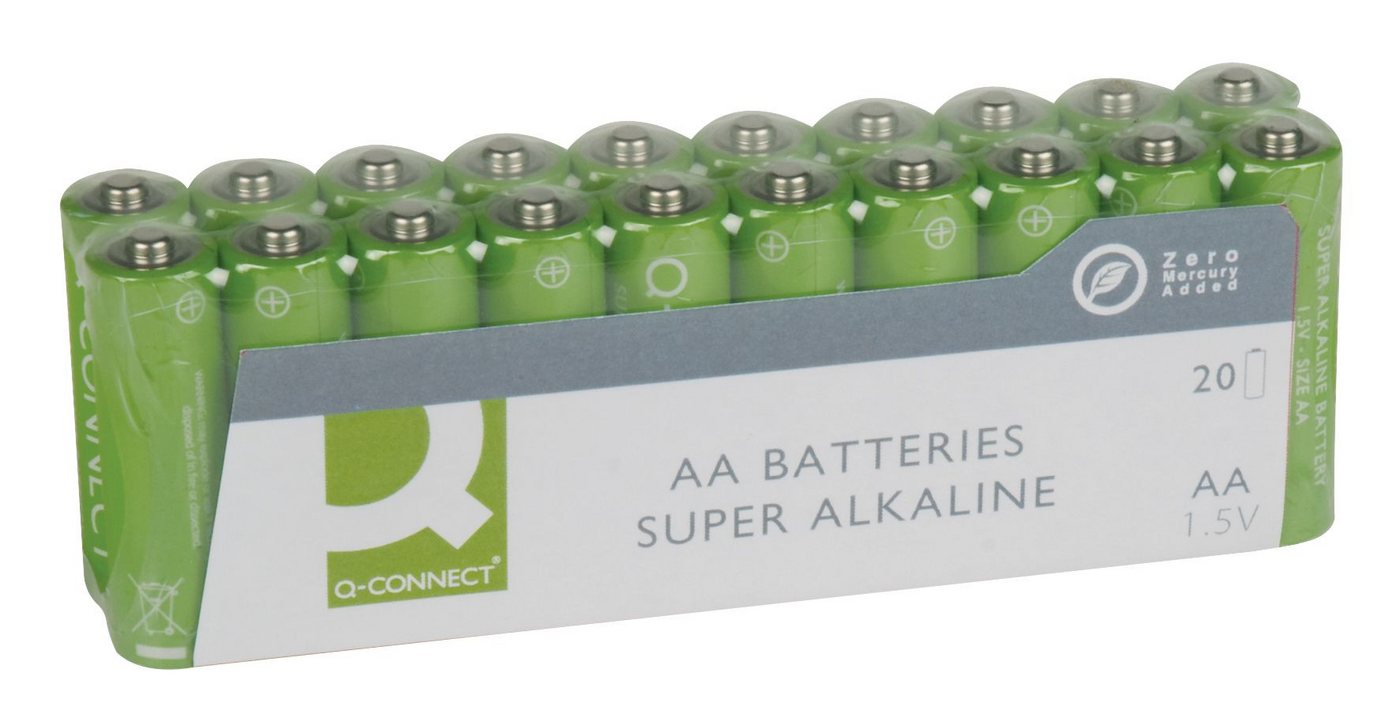 Q-Connect 20er Super Alkaline Batterien - Mignon/LR6/AA/MN1500, 1,5 V Batterie Q-Connect 20er Super Alkaline Batterien - Mignon/LR6/AA/MN1500, 1,5 V Batterie von Q-Connect