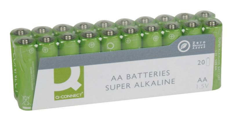 Q-Connect 20er Super Alkaline Batterien - Mignon/LR6/AA/MN1500, 1,5 V Batterie von Q-Connect