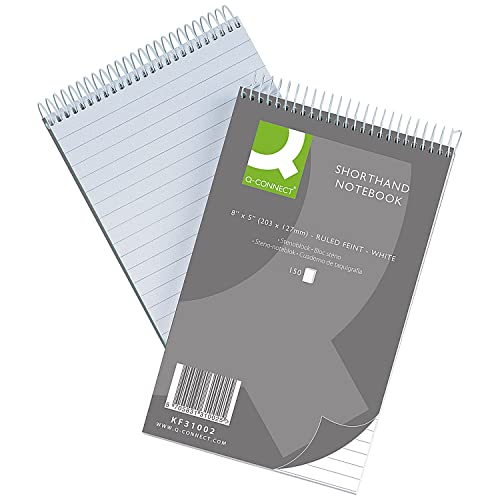 Q-Connect Kurzes Notizbuch, 150 Blatt, fein liniert, 203 x 127 mm, Packungsgröße [10] SKU KF31002 von Q-Connect