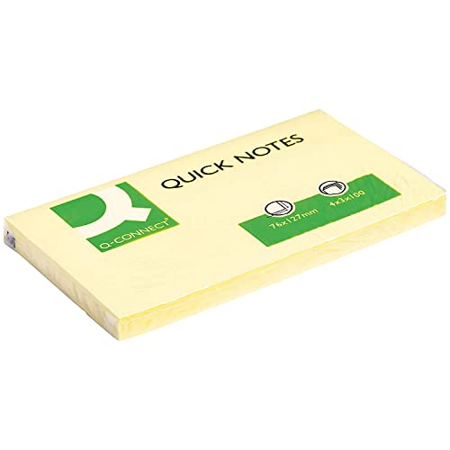 Q Connect 75 x 125 mm Quick Note wiederverwendbar Pad – Gelb (12 Stück) von Q-Connect