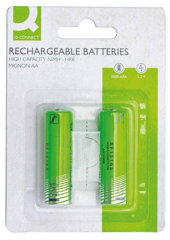 Q-Connect Akku-Batterien Rechargeable - Mignon/AA/HR6, 1,2 V, 2 Stück Batterie Q-Connect Akku-Batterien Rechargeable - Mignon/AA/HR6, 1,2 V, 2 Stück Batterie von Q-Connect