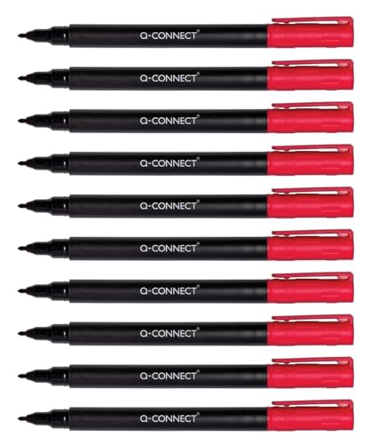 Q-Connect CD DVD BD Marker/Marker Stift Stärke: 0,6 mm/Rot / 10 Stück - 10er Pack/Wasserfest/zum Schreiben auf Glas, Kunststoff, Metall, Porzellan, Folie/auf Alkoholbasis/Ungiftig Q-Connect CD DVD BD Marker/Marker Stift Stärke: 0,6 mm/Rot / 10 Stück - 10er Pack/Wasserfest/zum Schreiben auf Glas, Kunststoff, Metall, Porzellan, Folie/auf Alkoholbasis/Ungiftig von Q-Connect
