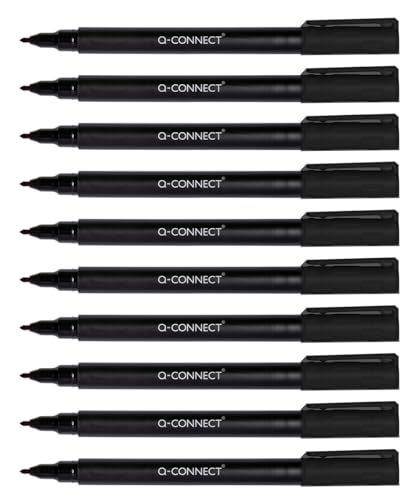 Q-Connect CD DVD BD Marker/Marker Stift Stärke: 0,6 mm/Schwarz / 10 Stück - 10er Pack/Wasserfest/zum Schreiben auf Glas, Kunststoff, Metall, Porzellan, Folie/auf Alkoholbasis/Ungiftig Q-Connect CD DVD BD Marker/Marker Stift Stärke: 0,6 mm/Schwarz / 10 Stück - 10er Pack/Wasserfest/zum Schreiben auf Glas, Kunststoff, Metall, Porzellan, Folie/auf Alkoholbasis/Ungiftig von Q-Connect