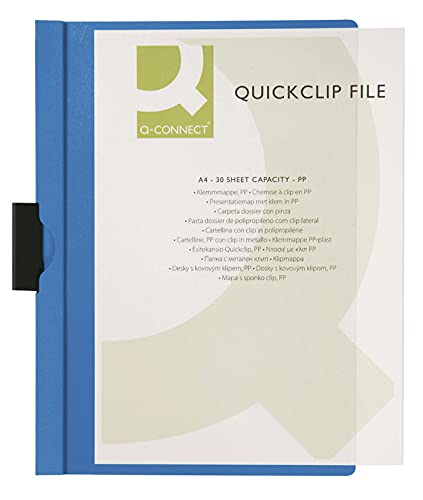 Q-Connect KF00462 Diverse Mappen Klemmmappe A4 transparent blau von Q-Connect