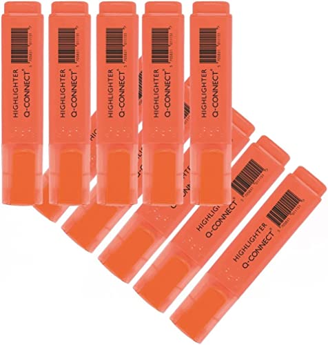 Q-Connect KF01115 Packung mit 10 Textmarkern, orange von Q-Connect