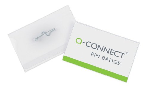 Q-Connect KF01566 Ausweisschildhülle mit Nadel 40 x 75 mm 100 Stück von Q-Connect