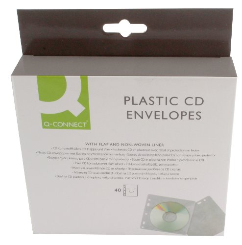 Q-Connect KF02208 Edv-Zubehöre CD Hülle 40 stück transparent gelocht von Q-Connect