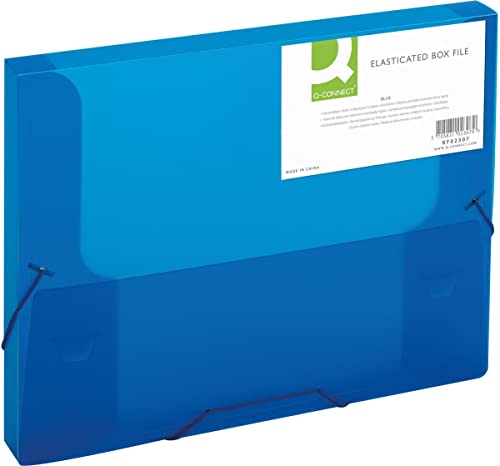 Q-Connect KF02307 Heftmappen und Sammelmappen Sammelbox-ca. 250 Blatt, blau-transparent, 1 von Q-Connect