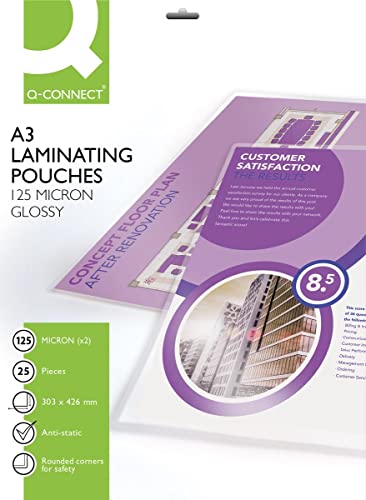 Q-Connect KF04128 Heißlaminier-Folientasche, A3 von Q-Connect