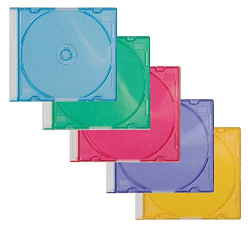 Q-Connect KF04384 CD-Boxen - Slim Line für 1 CD/DVD sortiert von Q-Connect