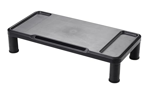 Q-Connect Monitorständer Monitor-Raiser aus Kunststoff / 3 Höhenverstellbare/Monitor Stand - Monitor Ständer/mit Aufbewahrungsfunktion/Tragkraft max. 15 kg/Maße: 55,5 x 26,5cm von Q-Connect