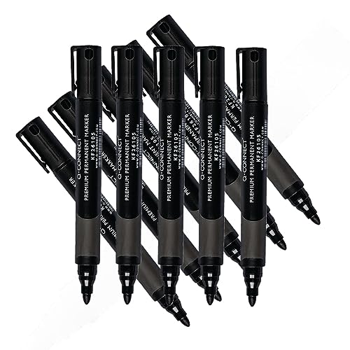 Q Connect Rundspitze Premium Permanent Marker – Schwarz von Q-Connect