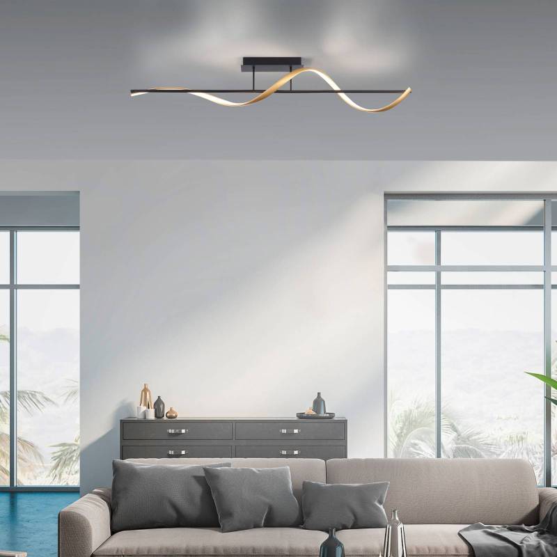 Paul Neuhaus Q-Swing Deckenlampe anthrazit/messing von Q-Smart-Home
