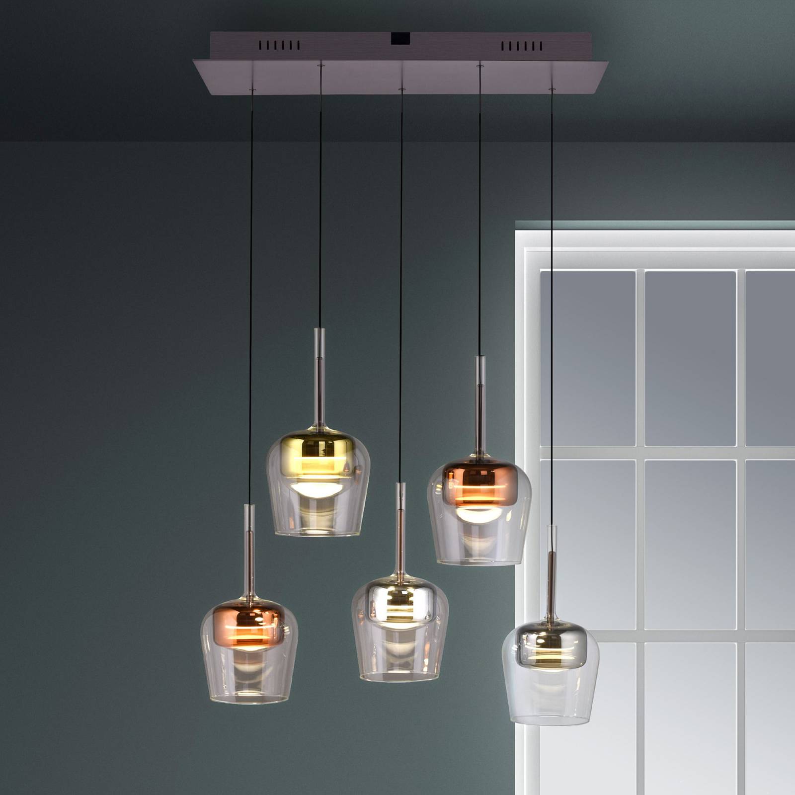 Paul Neuhaus Smart-LED-Hängelampe Q-Kon multicolor 5-flammig Paul Neuhaus Smart-LED-Hängelampe Q-Kon multicolor 5-flammig von Q-Smart-Home