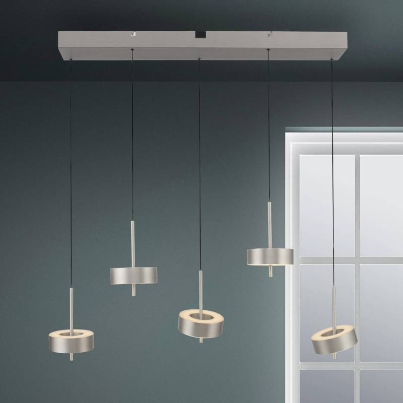 Paul Neuhaus Smart-LED-Hängelampe Q-Rotate, aluminium 5-flg. von Q-Smart-Home