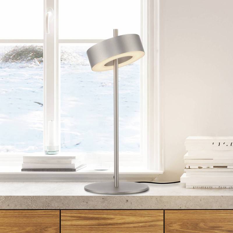 Paul Neuhaus Smart-LED-Tischleuchte Q-Rotate aluminium 40 cm von Q-Smart-Home