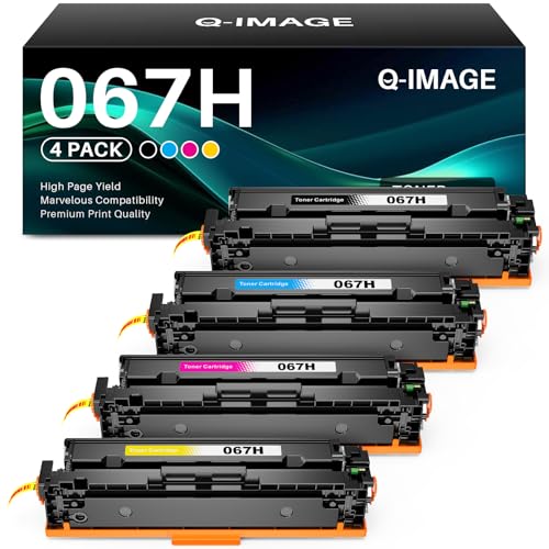 067H Toner Cartridge Kompatibel für Canon 067 067H Tonerkartusche als Ersatz mit Canon i-SENSYS LBP631 LBP631Cw LBP633 LBP633Cdw MF651 MF651Cw MF655 MF655Cdw MF655Cw MF657 MF657Cdw MF657Cw (4er-Pack) von Q-image