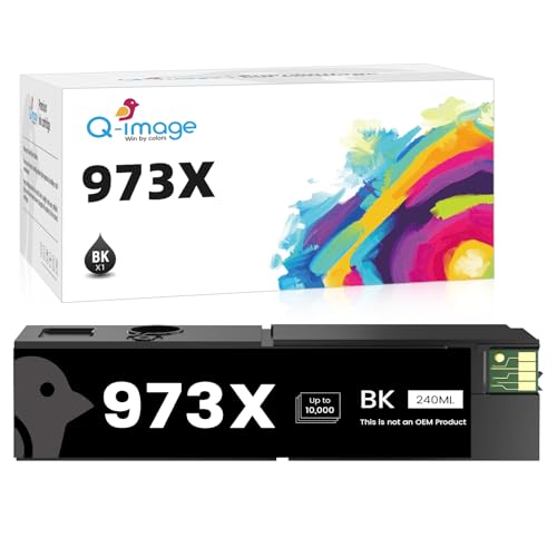 Q-image 973X Druckerpatronen Kompatible für HP 973X HP 973 Tintenpatronen für HP Pagewide Pro 477dw P57750dw P55250dw 452dw 477dwt 552dw 577dw 577z 477dn 452dwt (Schwarz) von Q-image