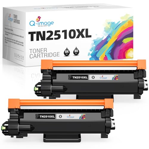 TN2510XL TN-2510XL Toner mit Chip Kompatibel für Brother TN2510XL TN-2510 für Brother HL-L2400DWE DCP-L2627DW DCP-L2660DW DCP-L2620DW MFC-L2835DW MFC-L2827DW MFC-L2860DWE MFC-L2860DW (2 Schwarz) von Q-image