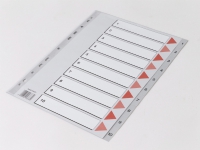 Plastregister Q-Line A4 1-10 grå m/kartonforblad - (20 stk.) von Q-line