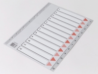 Plastregister Q-Line A4 1-12 grå m/kartonforblad - (15 stk.) von Q-line