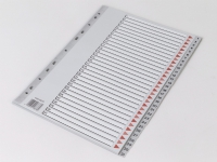 Plastregister Q-Line A4 1-31 grå m/kartonforblad - (10 stk.) von Q-line
