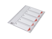 Plastregister Q-Line A4 1-5 grå m/kartonforblad - (25 stk.) von Q-line