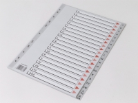 Plastregister Q-Line A4 A-Å grå m/kartonforblad - (10 stk.) von Q-line