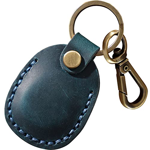 Airtag-Halter aus echtem Leder, tragbarer Airtag-Schlüsselanhänger mit Schlüsselringen, vollständige Abdeckung, Airtags, versteckte Hülle, kompatibel mit AirTags, Blau Airtag-Halter aus echtem Leder, tragbarer Airtag-Schlüsselanhänger mit Schlüsselringen, vollständige Abdeckung, Airtags, versteckte Hülle, kompatibel mit AirTags, Blau von Q1T5