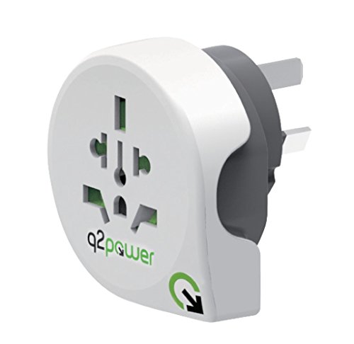 Q2 Power | World to Australia | Universal-Reiseadapter mit Erdungsstecker | Kid Safe Stoßschutz | Spannung und Leistung 100V-1500W / 125V-1875W von Q2 Power