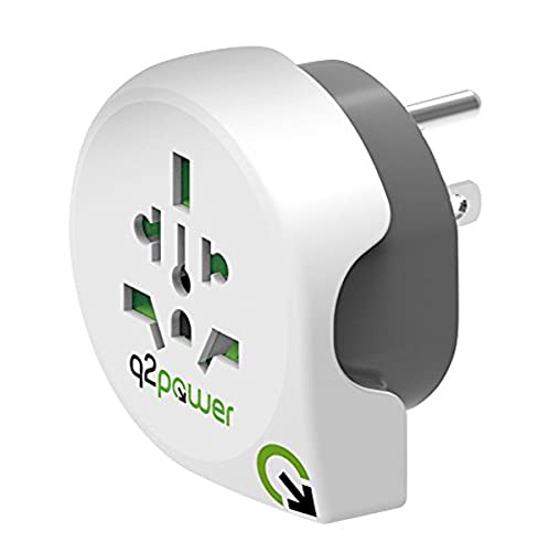 Q2 Power | World to USA | Universal-Reiseadapter mit Erdungsstecker | Kid Safe Stoßschutz | Spannung und Leistung 100V-1500W / 125V-1875W von Q2 Power