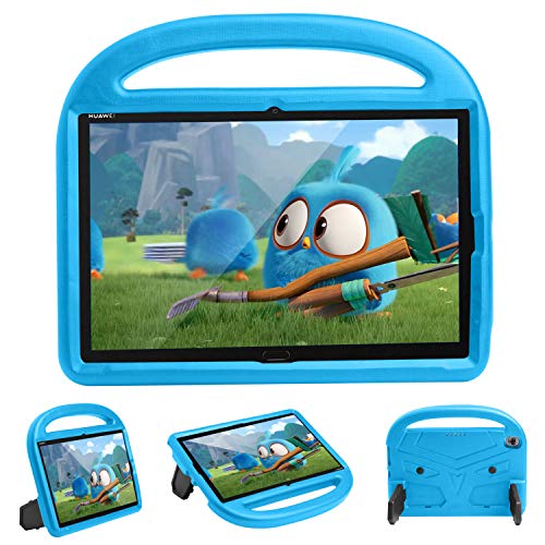 Hülle für Huawei MediaPad M5 10.8 / M6 10.8 Zoll, Kinder Hülle Eva Stoßfeste Schützend Schutzhülle Ständer Abdeckung Fall, Case umwandelbarer Handgriff Tasche Cover Huawei MediaPad M6 10.8 Zoll - Blau von QANG