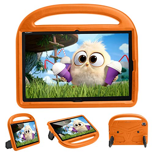 Schutzhülle kompatibel mit Huawei MediaPad M5 10.8 / M6 10.8 Zoll, stoßfeste Schutzhülle mit Ständer und Griff, Eva Cover für Huawei MediaPad M5 10.8 / M6 10.8 Zoll (Orange) von QANG