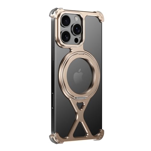 QANXGOG Minimalistische Schutzhülle für iPhone 16 Pro Max/16 Pro, um 360° drehbar, Ständer, Aluminium, Metall, rahmenloses Design, Stoßschutz, stoßfest, Desert Titan, 16 Pro Max QANXGOG Minimalistische Schutzhülle für iPhone 16 Pro Max/16 Pro, um 360° drehbar, Ständer, Aluminium, Metall, rahmenloses Design, Stoßschutz, stoßfest, Desert Titan, 16 Pro Max von QANXGOG