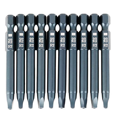 10 Stück 6,3 mm 1/4 Zoll Sechskantschaft 65 mm S2 legierter Stahl mit quadratischem Kopf Schraubendreher-Bits-Set 10 Stück 6,3 mm 1/4 Zoll Sechskantschaft 65 mm S2 legierter Stahl mit quadratischem Kopf Schraubendreher-Bits-Set von QANYEGN