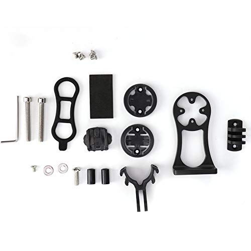 QANYEGN Bike Computer Stem Extension Bracket, Bike Combo Extended Mount, Aluminiumlegierung verlängern Basisklemme CNC Schwarz von QANYEGN