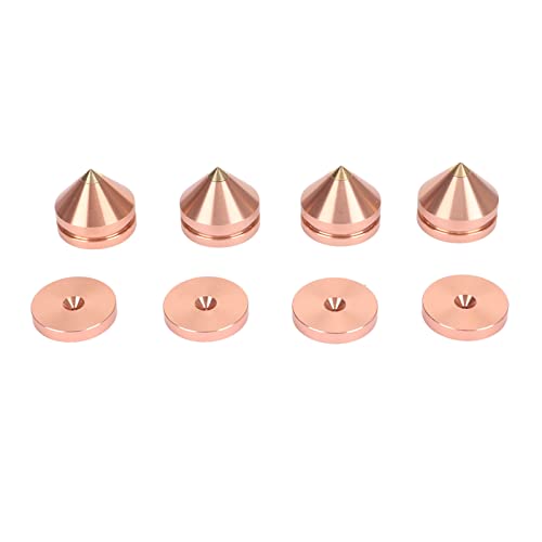 QanyEGN 4PCS -Lautsprecher -Isolation Füße Pads, Aluminium -Legierungslautsprecher -Spike -Matten, Stoßdämpfungsverstärker Spike Isolation Feet Matte für Plattenspieler Subwoofer (Rose Gold) von QANYEGN