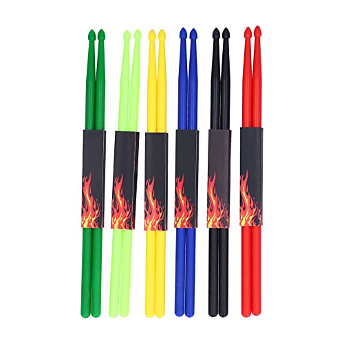QanyEGN 6 Paare 5A Nylon Drumstick, leichtes haltbares Non -Slip -Drum -Stick, Musikinstrument Percussion Accessoires für Erwachsene Kinder von QANYEGN